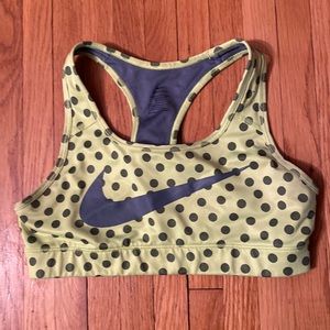 Nike lime green and gray polka dots. Sports bra. Sz S.